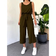 Primavera Trend Beli Kuşaklı Oversize Tulum