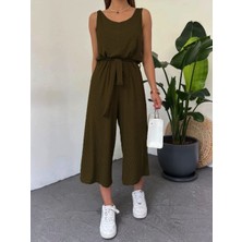 Primavera Trend Beli Kuşaklı Oversize Tulum