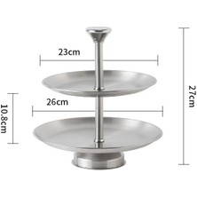 Hems Paslanmaz Çelik Şiş Tepsisi Iki Katmanlı Meyve Tepsisi Ön Büro Şeker Tepsisi Oturma Odası Otel Atıştırmalık Tepsisi Çay Kek Tepsisi (Yurt Dışından)
