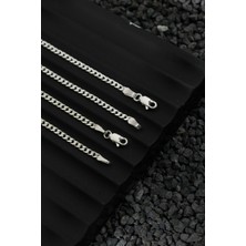 Aura Gümüş 925 Ayar Gümüş Zincir 3mm Gurmet Kolye Bileklik Set
