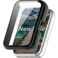 [galaxy Fit 3 ile Uyumlu] Newpole Galaxy Fit 3 Için Ekran Koruyucu Kırılmaz Cam ve Tam Kaplayan Watch Kasa Koruyucu Kılıf Yüksek Hassasiyetli Kılıf Samsung Galaxy Fit 3 ile Uyumlu