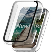 [galaxy Fit 3 ile Uyumlu] Newpole Galaxy Fit 3 Için Ekran Koruyucu Kırılmaz Cam ve Tam Kaplayan Watch Kasa Koruyucu Kılıf Yüksek Hassasiyetli Kılıf Samsung Galaxy Fit 3 ile Uyumlu