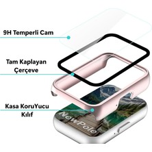 [galaxy Fit 3 ile Uyumlu] Newpole Galaxy Fit 3 Için Ekran Koruyucu Kırılmaz Cam ve Tam Kaplayan Watch Kasa Koruyucu Kılıf Yüksek Hassasiyetli Kılıf Samsung Galaxy Fit 3 ile Uyumlu