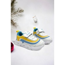 Ponchiq Memory Foam Çift Bant Işıklı Unisex Çocuk Spor Sneakers