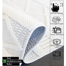 Dekorvia Tarz 9207 Beyaz&Beyaz Yumuşak Dokulu Halı Salon Mutfak Kesme Yolluk Makine Halısı