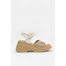 Bride Nude Hakiki Deri Topuklu Kadın Sandalet