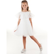 Daisy Girls Simli Tüllü Tütü Kabarık Kız Çocuk Elbise