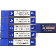 Faber-Castell 0.7 mm Uçlu 5 Adet Kalem ve Silgi Mavi Renkli Kırtasiye Seti