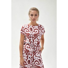 Vitrin Etnik Desen Beli Büzgülü Salaş Bluz