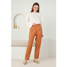 HE-QA Keten Havuç Pantolon Papaya