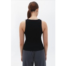 Actiwear Kadın 2'Li Paket Fitilli Halter Yaka Örme Atlet T-Shirt