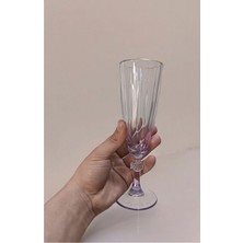 Gkzglass Home Dekor New Year Diamond Rengarenk Ayaklı 6 Kişilik Flüt Kadeh Takımı Kahve Yanı Bardağı Seti