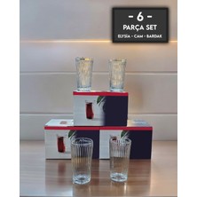 Gkzglass Home Dekor New Year Elysia Cam Sade Su Bardağı Takımı Seti 6 Adet