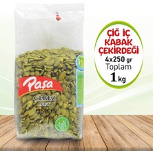 Paşa Kuruyemiş Çiğ Iç Kabak Çekirdeği Şeffaf Paket 250 gr x 4 Adet (1 Kg)