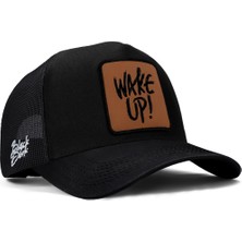 BlackBörk V1 Trucker Wake Up - 2CS Kod Logolu Unisex Siyah Şapka (Cap)