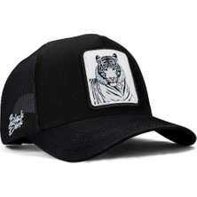 BlackBörk V1 Trucker Bengal Kaplan - 1 Kod Logolu Unisex Siyah Şapka (Cap)