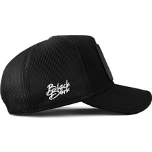 BlackBörk V1 Trucker Kurt - 1 Kod Logolu Unisex Siyah Şapka (Cap)