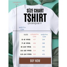 Kelebek Baskılı Kız Çocuk Pamuklu Bisiklet Yaka Basic Tshirt