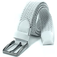 Derikem Elastik Örgü Kemer 3,5cm Beyaz Lastik Kemer Unisex