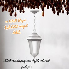Full Reyon 10 Watt Beyaz Işık Ampullü, Elektrikle Çalışır, Plastik Kasa Armatür, Bahçe, Balkon, Teras Apliği