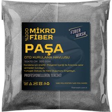 FiberWash Paşa Mikrofiber Kalın Süper Emici Araç Yıkama Kurulama ve Cila Bezi 50X70 cm 350 Gr/m2 – Gri