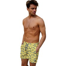Miami Beach 195 Sarı Dijital Erkek Sort 195-SARI-DIJITAL-ERKEK-SORT Erkek Şort Mayo Sarı