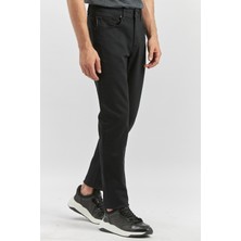 Siyah Düz Cord Slim Fit Casual Denim Pantolon 1023245150