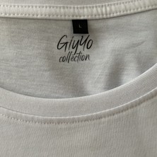 Giyyo %100 Pamuk Basic Oversize Life Yazılı Arka Ön Baskılı T-Shirt