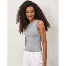 Actiwear Kadın Fitilli Halter Yaka Örme Atlet T-Shirt