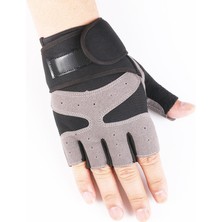 GongtuShop Gri Tarzı Xl Boyutu Kadın Vücut Geliştirme Spor Eldiven Ağır Egzersiz Kaymaz Yarım Parmak Eldiven Erkekler Spor Spor Eğitim Eldiven El Koruyucu (Yurt Dışından)