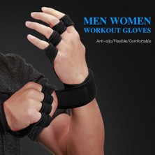 GongtuShop Siyah Stil L Boyutu Ağırlık Kaldırma Eldiveni Eğitim Spor Sapları Spor Eldiven Kadın Erkek Crossfit Vücut Geliştirme Jimnastik Bilekliği El Palm Koruyucu (Yurt Dışından)