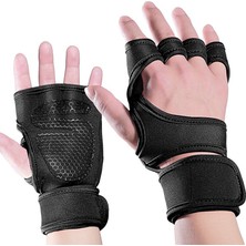 GongtuShop Siyah Stil L Boyutu Çapraz Eğitim Spor Eldiven Halter Yarım Parmak Eldiven Spor Fitness Vücut Geliştirme Spor Salonu Eldiven Sapları El Palm Koruyucu (Yurt Dışından)