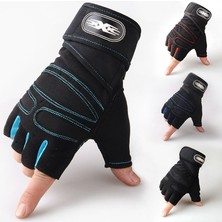 GongtuShop Siyah Stil Xl Boyutu Spor Salonu Erkek Eldiven Spor Kaymaz Yumuşak Anti-Şok Motor Yarım Parmak Dambıl Eğitim Spor Bisiklet Halter Kadın Eldiven (Yurt Dışından)