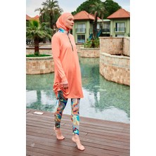 Marina Likralı Pudra Tam Kapalı Tesettür Mayo M2470