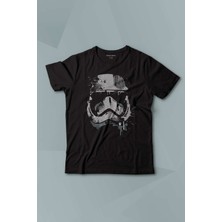 Kendim Seçtim Siyah Çocuk T-Shirt Star Wars Mask Gri Baskılı Çocuk Tişört Kısa Kollu