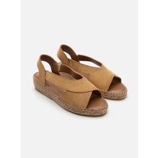 Su Espadril Dilere Koyu Kum Kadın Espadril Sandalet