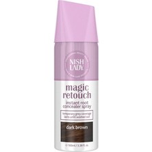 Nishlady Hair Magic Retouch /beyaz Saçlar Için Beyaz Kapatıcı Saç Spreyi ve Seyrek Kapatıcı Koyukahve 100 ml