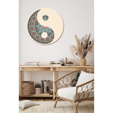 Dark Flamingo Üç Boyutlu Ahşap Mandala Yin ve Yang Ev, Ofis, Kafe Duvar Dekoru