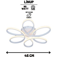 Elektroyou Linup Modern Beyaz Plafonyer Tavana Sıfır Beyaz Işık Salon Mutfak Yatak Odası LED Avize