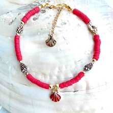By Song Jewelry Deniz Kabuklu Kırmızı Halhal