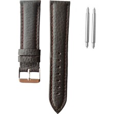 FirstModel 22 mm Universal Hakiki Deri Kordon Koyu Kahve