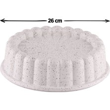 Taç Tart Granit Döküm Tart Kalıbı Krem 26 cm Beyaz Granit 26 cm 1 Parça