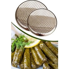 Paslanmaz Çelik Dolma Altlığı Delikli Çelik Pizza Lahmacun Tepsisi 3 Adet - 3 Boy