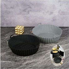 Silikon Silikon Aırfryer Sepeti ve Kek Kalıbı 21 cm - Siyah