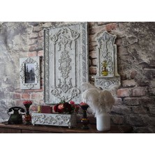 Neiwel Vintage Due Eskitme Beyaz Ahşap Kutu