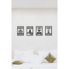Elf Reklam 4 Element Tablo Ahşap Mdf Lazer Kesim