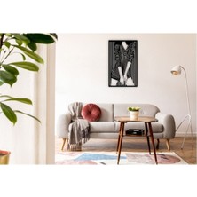 Elf Reklam Çizgili Kadın Tablo Ahşap Mdf Lazer Kesim