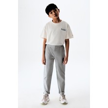 CMZ Collection Çocuk Duble Paçalı Beli Lastikli Trend Okul Pantolonu
