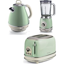 Ariete C / F Vintage Kettle, Ekmek Kızartma Makinesi ve Cam Blender 1000 Watt Yeşil Yeşil Modern Cam 1 - 2