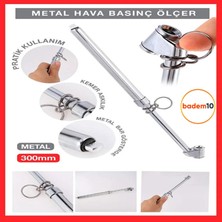 Badem10 Omega Araba Araç Tekerlek Bisiklet Metal Çubuklu Lastik Havası Ölçme Jakı Hava Basınç Ölçer Çubuklu EG6430